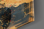 Red Moon Mountain Astronaut Glass Wall Art