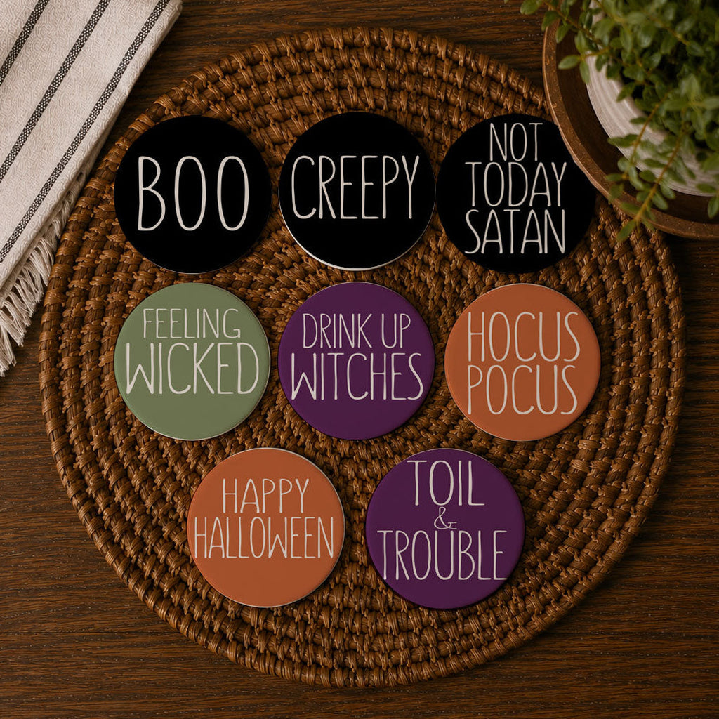 Ceramic Halloween Coasters — Select Your Pack & Style