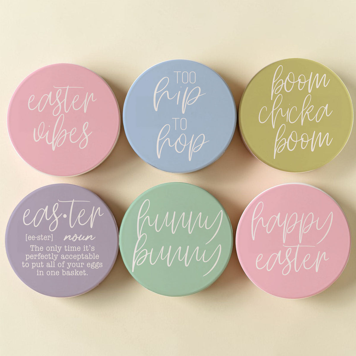 Easter + Spring Ceramic Coasters — Select Your Pack & Style