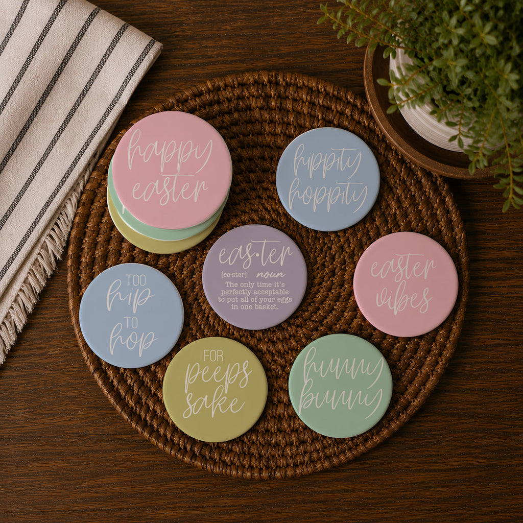Easter + Spring Ceramic Coasters — Select Your Pack & Style