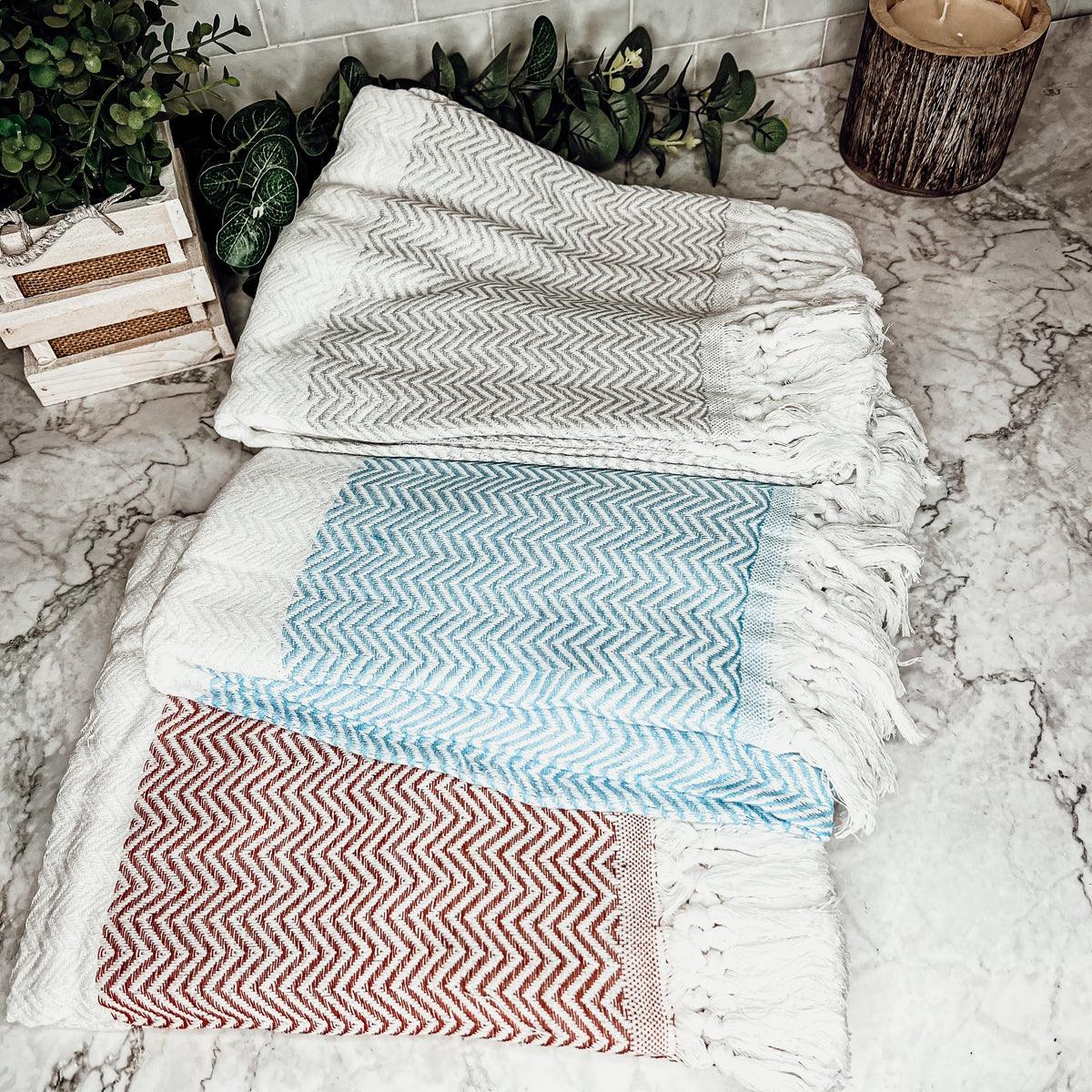 Chevron XL Turkish Cotton Towel — Select Your Color