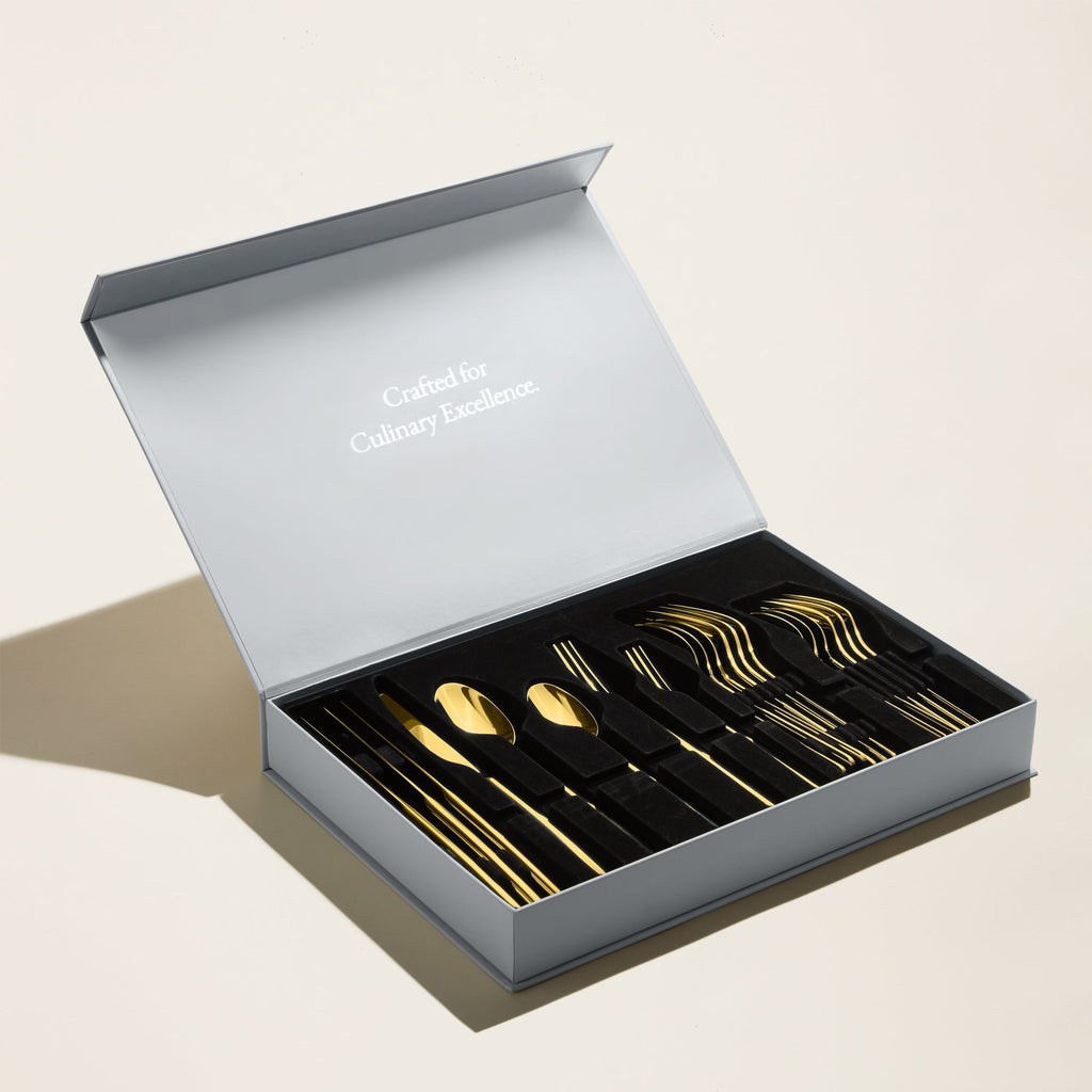 Emilia Mirror Finished 18/10 Stainless Steel 20-Piece Flatware Set — Select Your Finish Color