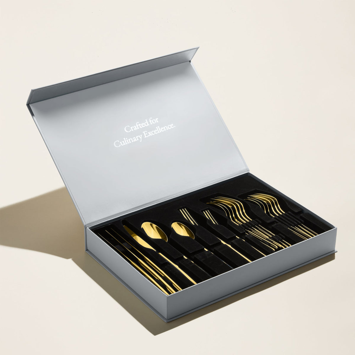 Emilia Mirror Finished 18/10 Stainless Steel 20-Piece Flatware Set — Select Your Finish Color