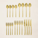 Emilia Mirror Finished 18/10 Stainless Steel 20-Piece Flatware Set — Select Your Finish Color