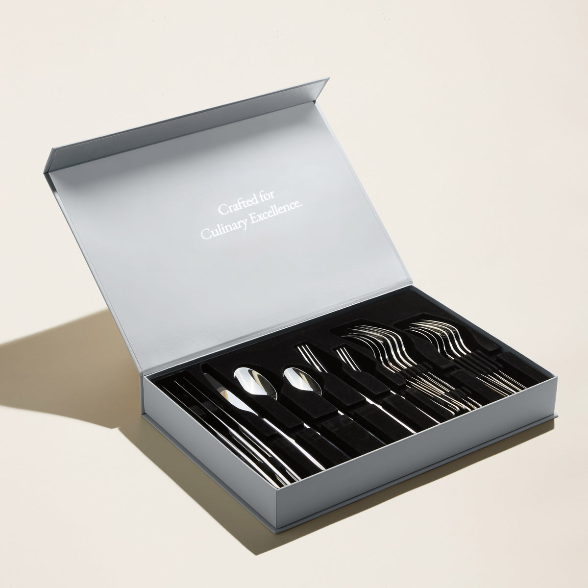 Emilia Mirror Finished 18/10 Stainless Steel 20-Piece Flatware Set — Select Your Finish Color