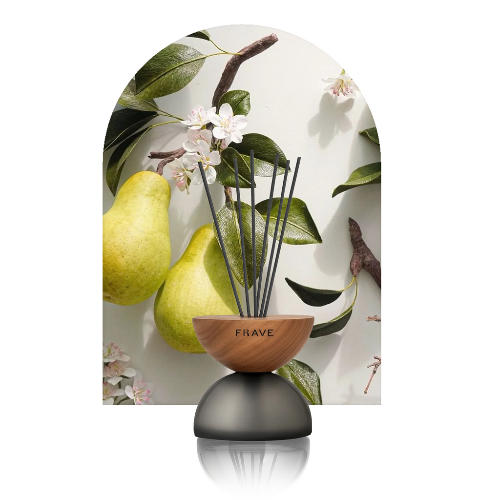 Breath Wood Frosted Glass Reed Diffuser with Aroma Oil