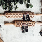 Handmade Wooden Embossed Christmas Rolling Pin Set — Select Your Style & Size