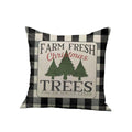 18" Square "Farm Fresh Christmas Trees" Embroidered Linen Decorative Pillow and/or Case