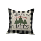 18" Square "Farm Fresh Christmas Trees" Embroidered Linen Decorative Pillow and/or Case