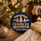 Wooden "Farm Fresh Christmas Trees..." Christmas Ornament — Select Your Color