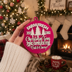 Wooden "Farm Fresh Christmas Trees..." Christmas Ornament — Select Your Color