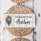 Wooden "Farmhouse Christmas" Decorative Sign