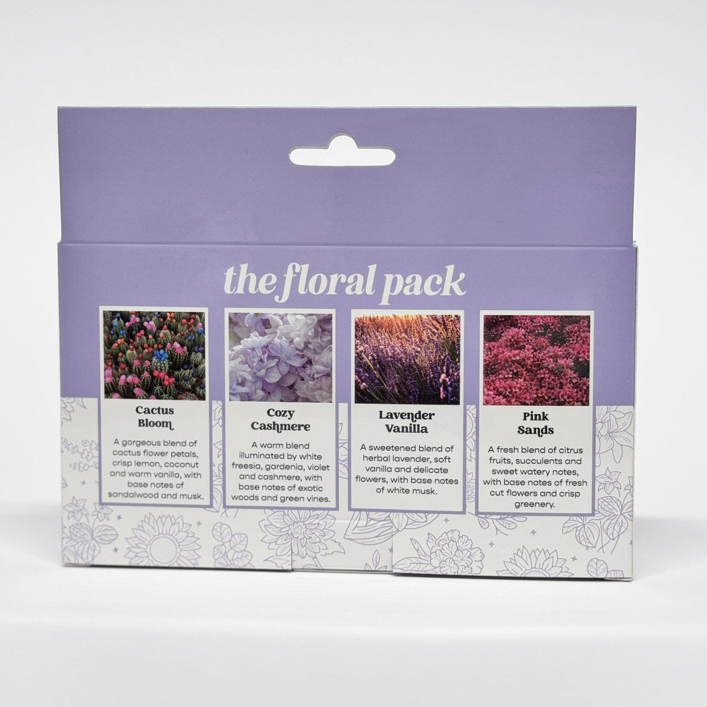Floral 4 Pack Scented Hanging Refillable Car Freshener Diffusers Bundle