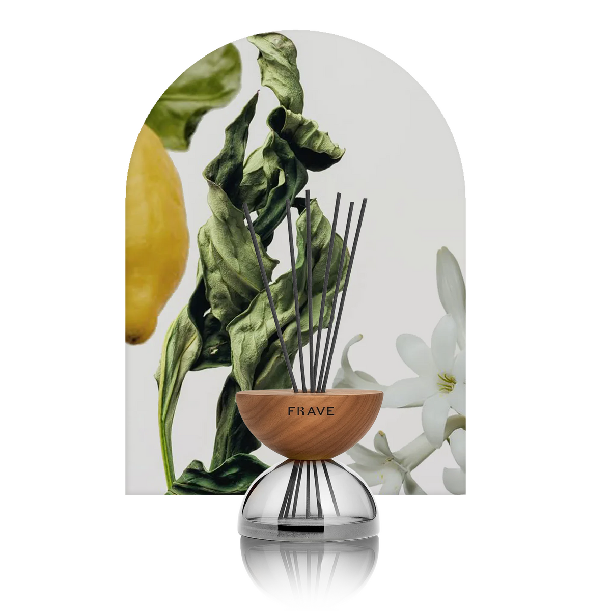 Breath Wood Transparent Glass Reed Diffuser with Aroma Oil