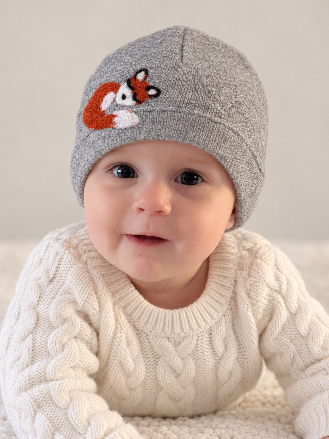 Sleeping Fox Cashmere Hat - Baby — Select Your Color