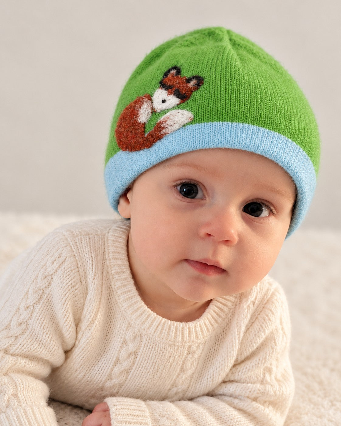 Sleeping Fox Cashmere Hat - Baby — Select Your Color