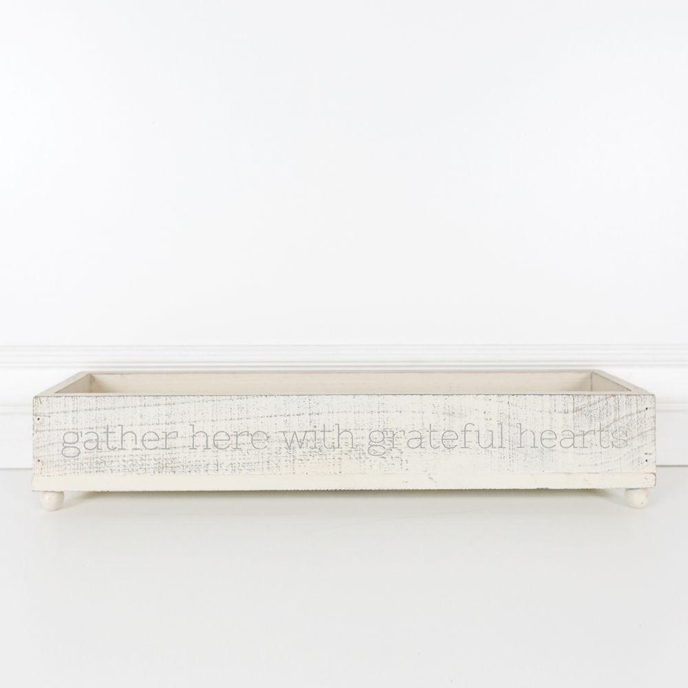 Handmade "Gather Here With Grateful Hearts" Long Box Tray