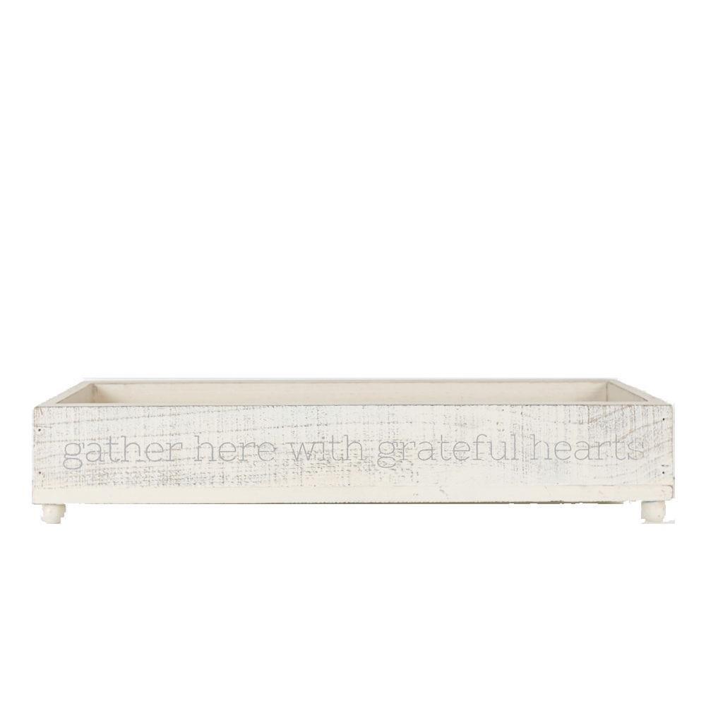 Handmade "Gather Here With Grateful Hearts" Long Box Tray