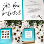 Faux Bamboo Ceramic & Acacia Wood Tic Tac Toe Game