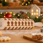 Handmade Wooden Embossed Christmas Rolling Pin Set — Select Your Style & Size
