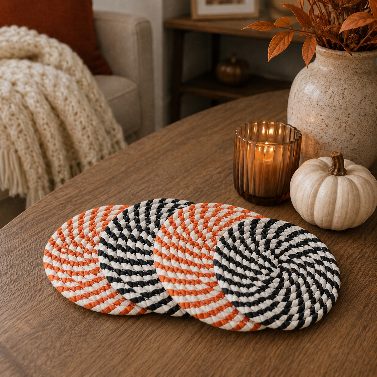Fall Fabric Coasters — Select Your Pack & Color Story