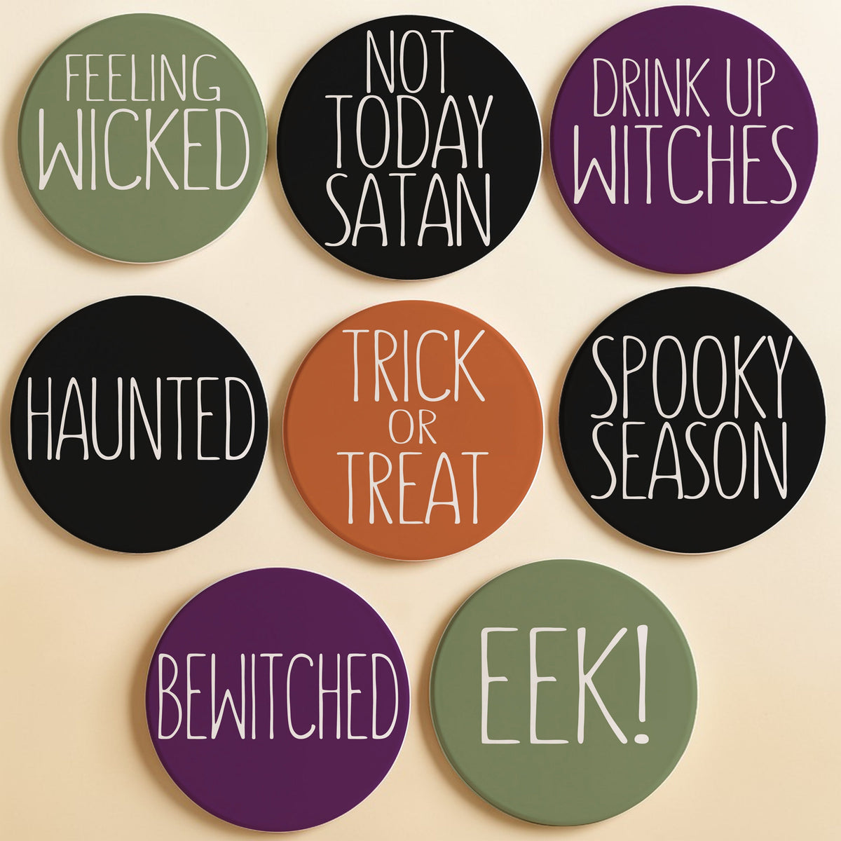 Ceramic Halloween Coasters — Select Your Pack & Style