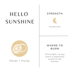 Hello Sunshine - Grapefruit + Geranium + Lime Candle