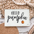Handmade Wooden "Hello Pumpkin" Block Sign