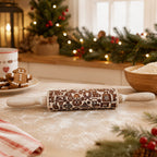 Handmade Wooden Embossed Christmas Rolling Pin Set — Select Your Style & Size