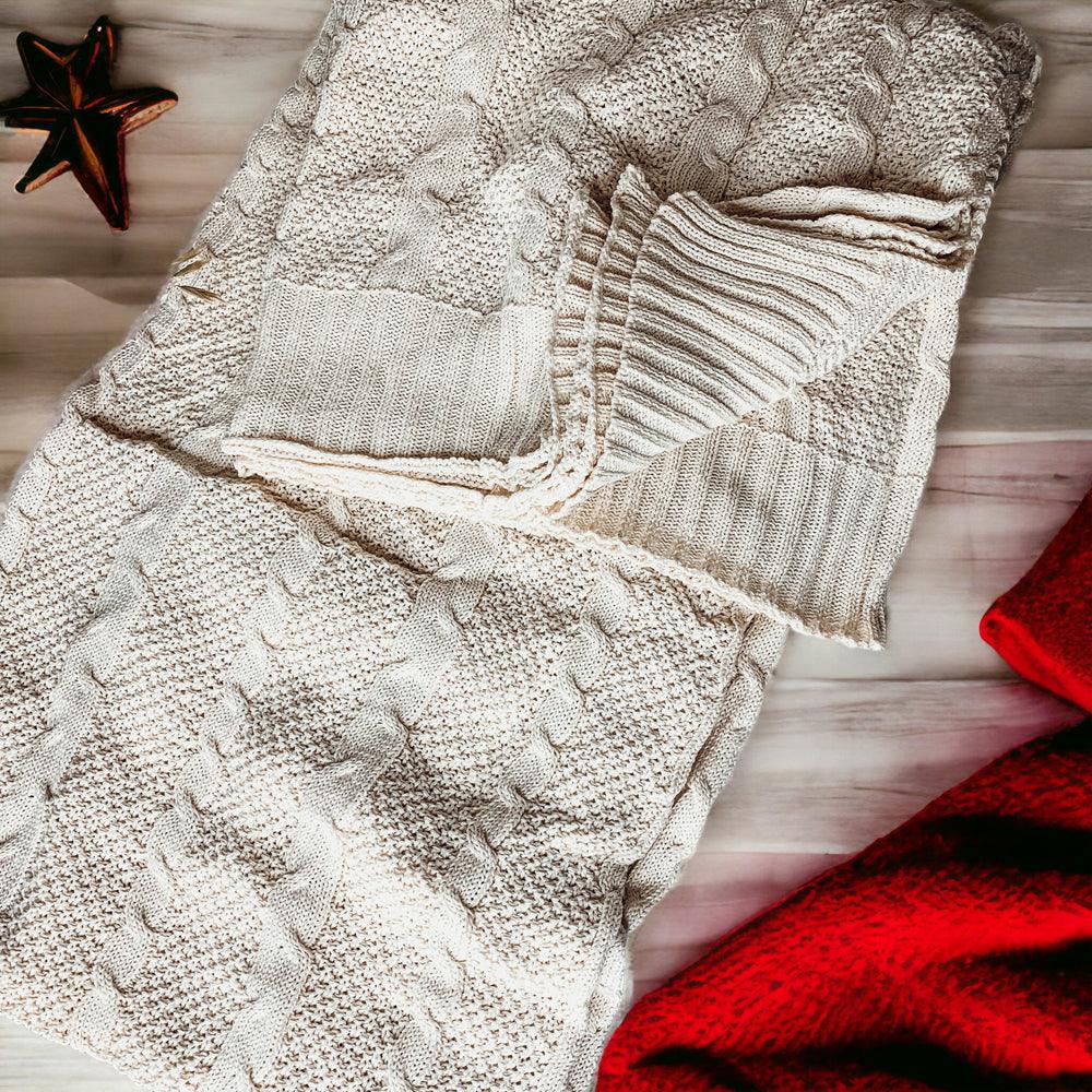 Claret Knit Sweater Throw Blanket — Select Your Color & Size