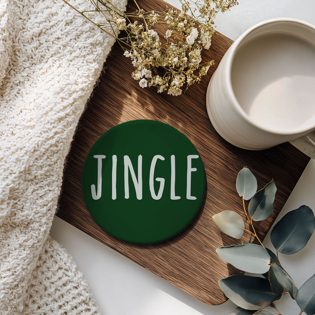Minimalist Christmas Premium Ceramic Coasters with Cork Back — Select Your Pack & Color
