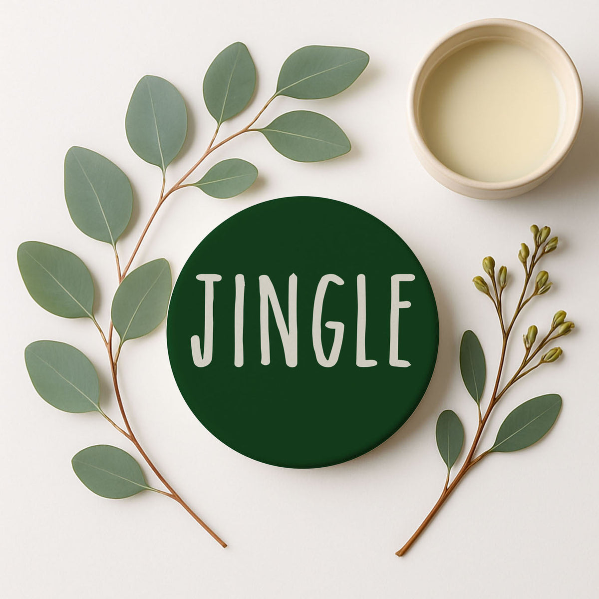 Minimalist Christmas Premium Ceramic Coasters with Cork Back — Select Your Pack & Color