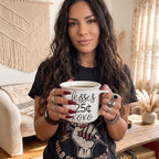 "Kisses 25 Cents XOXO" Campfire Style Ceramic Mug