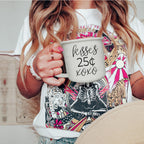 "Kisses 25 Cents XOXO" Campfire Style Ceramic Mug