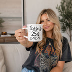 "Kisses 25 Cents XOXO" Campfire Style Ceramic Mug