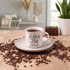 "Kisses 25 Cents XOXO" Campfire Style Ceramic Mug
