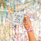 "Kisses 25 Cents XOXO" Campfire Style Ceramic Mug