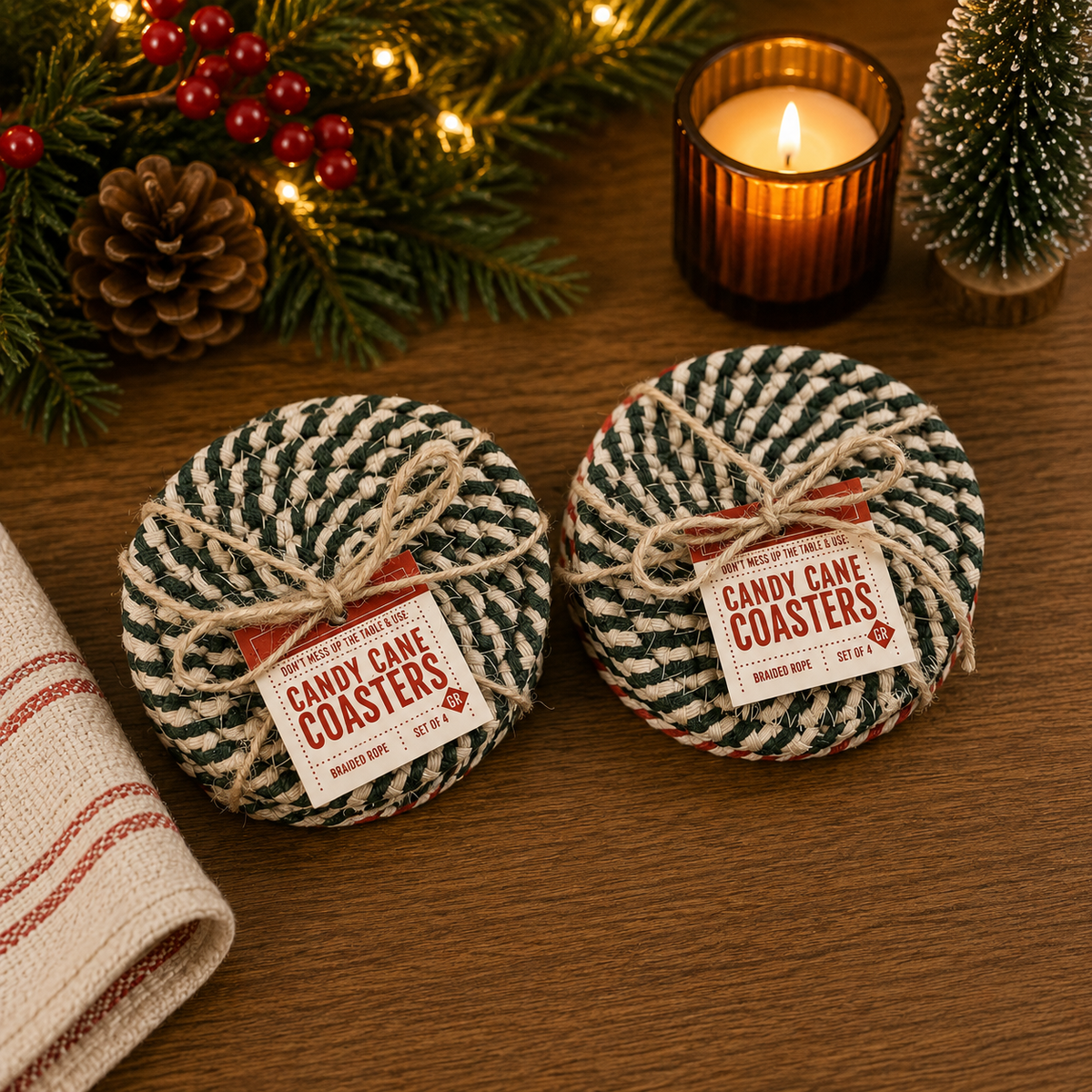 Candy Cane Coaster PRE-ORDER — Select Your Color