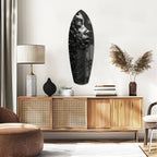 Black Splash Profile Surfboard Glass Wall Art