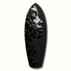 Black Splash Profile Surfboard Glass Wall Art