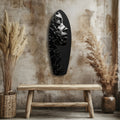 Black Splash Profile Surfboard Glass Wall Art