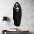 Black Splash Profile Surfboard Glass Wall Art