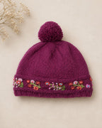 Mathilde Wool Knit Embroidered Hat — Select Your Color