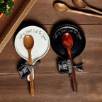 Cursive "Life is Short...Lick the Spoon" Spoon Rest & Wooden Spoon — Select Your Color & Spoon