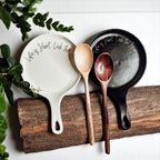 Cursive "Life is Short...Lick the Spoon" Spoon Rest & Wooden Spoon — Select Your Color & Spoon