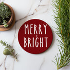 Minimalist Christmas Premium Ceramic Coasters with Cork Back — Select Your Pack & Color