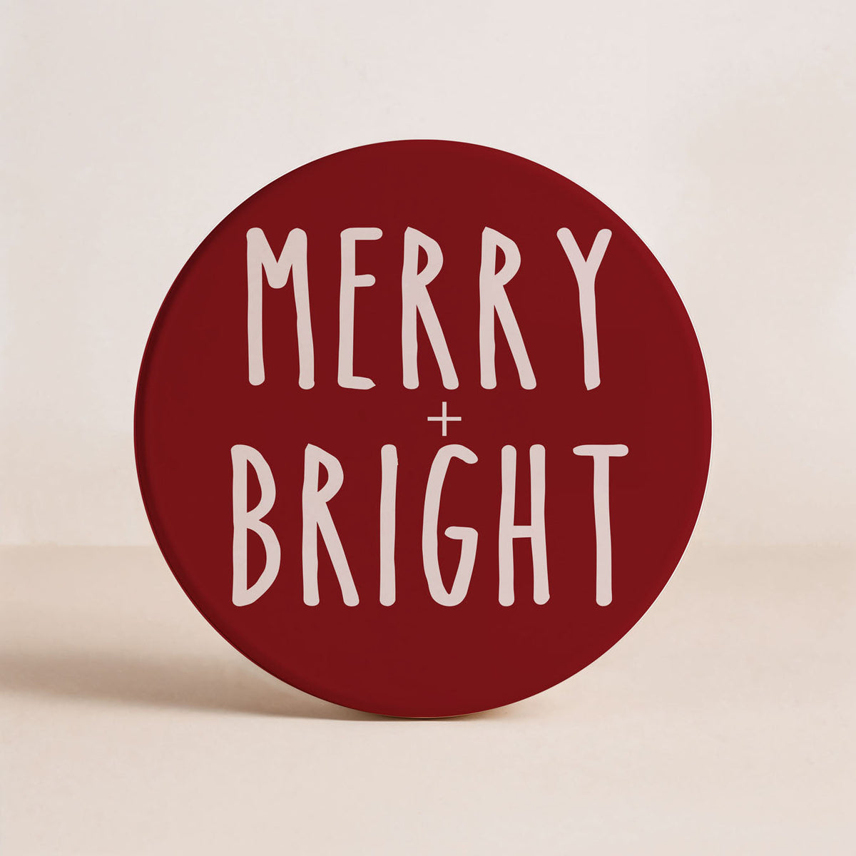 Minimalist Christmas Premium Ceramic Coasters with Cork Back — Select Your Pack & Color