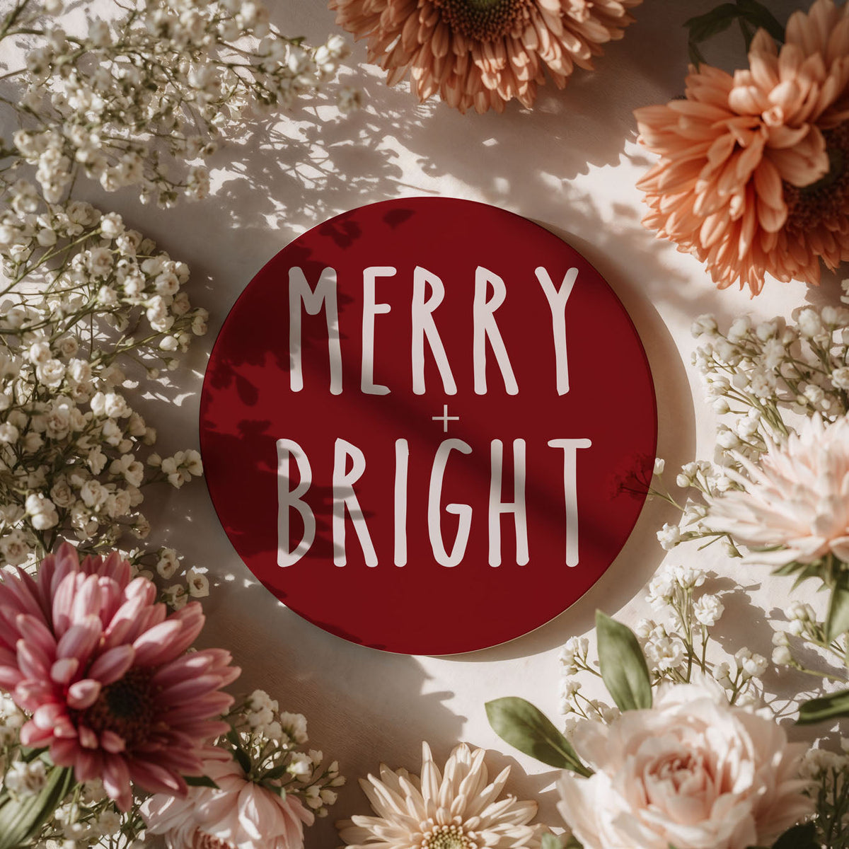 Minimalist Christmas Premium Ceramic Coasters with Cork Back — Select Your Pack & Color