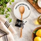 " I Might Lick the Spoon & Keep Cooking" Spoon Rest & Wooden Spoon — Select Your Color & Spoon
