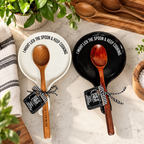 " I Might Lick the Spoon & Keep Cooking" Spoon Rest & Wooden Spoon — Select Your Color & Spoon